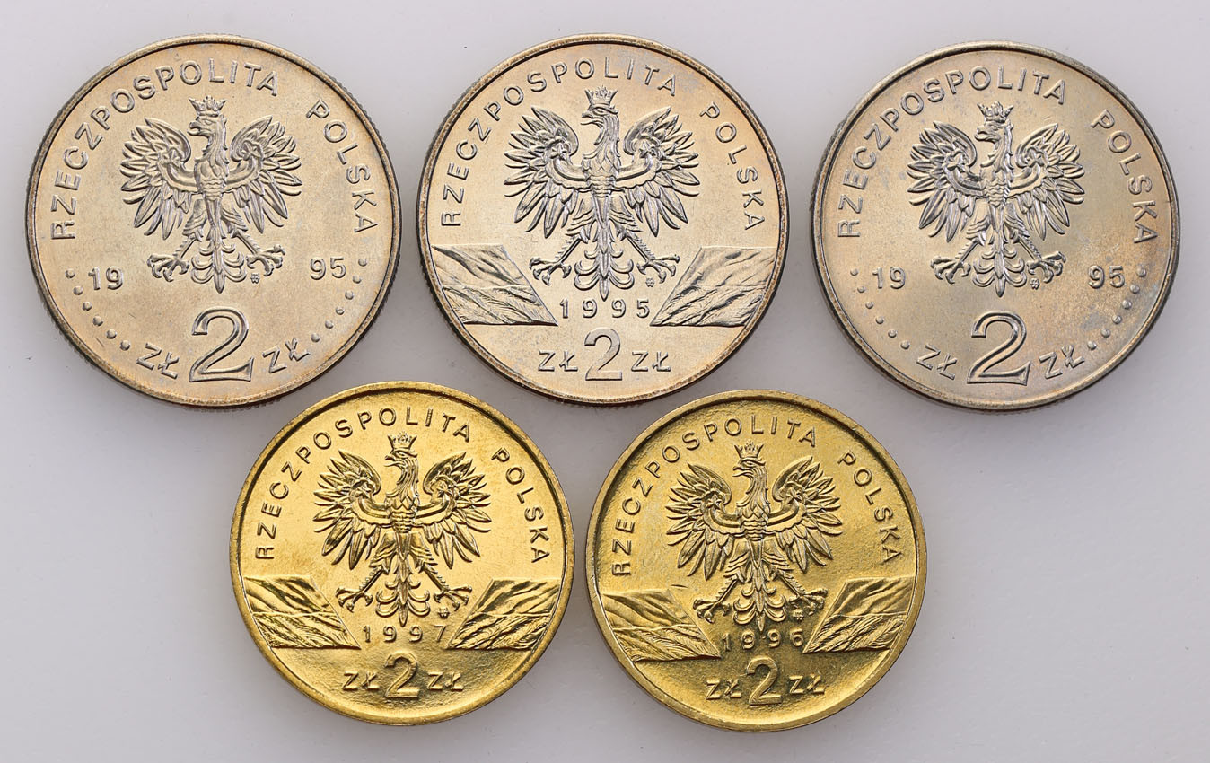 III RP. Zestaw 2 złote GN 1995-1996 Katyń, Ateny Sum, Sienkiewicz, Jeż